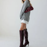Blake Knee High Boot - Cherry Mocha Leather 3 Stiletto