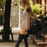 Blake Knee High Boot - Coal Black Leather 3 Block
