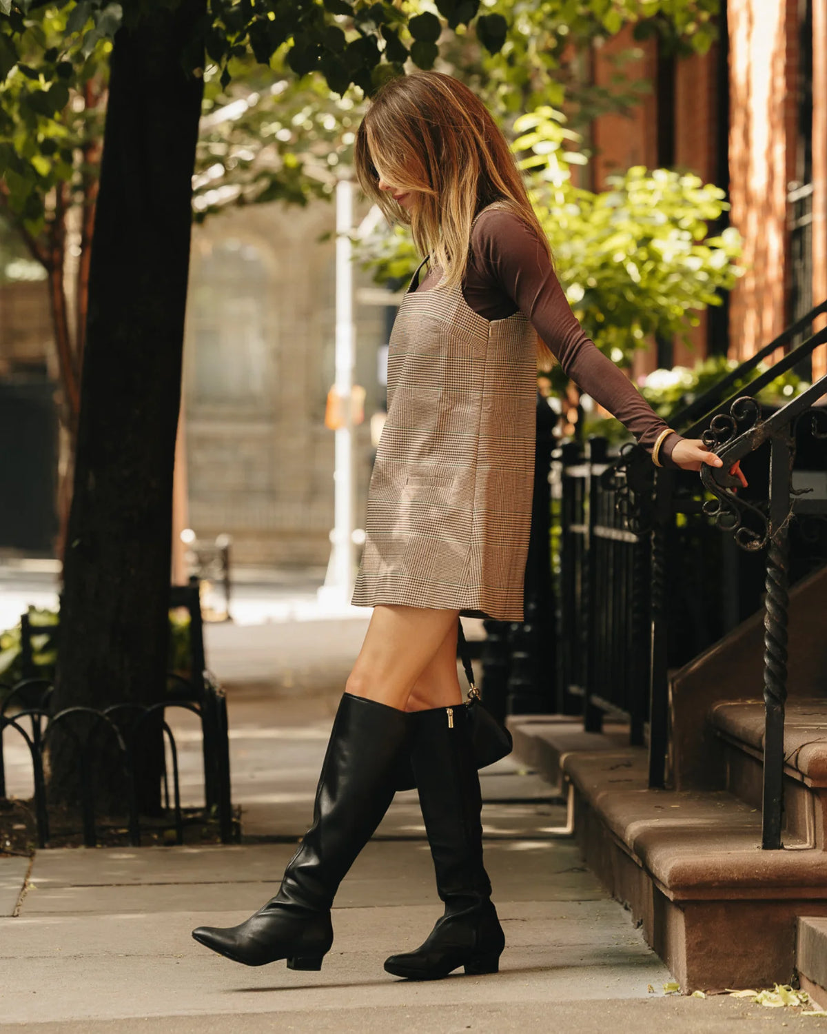 The Blake Knee High Boot - Coal Black Leather