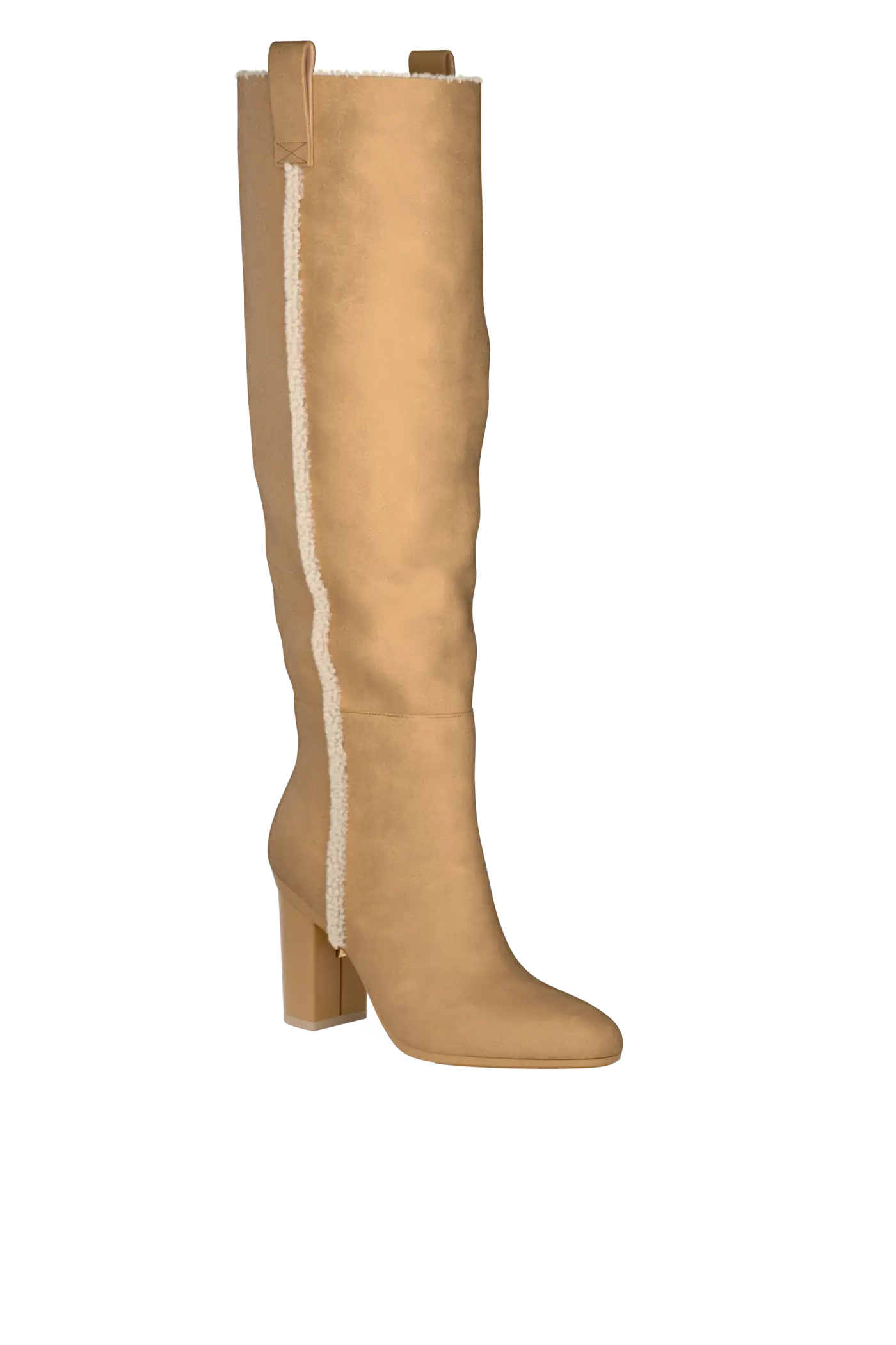 The Blake Boot - Camel Suede Sherpa 4 Block