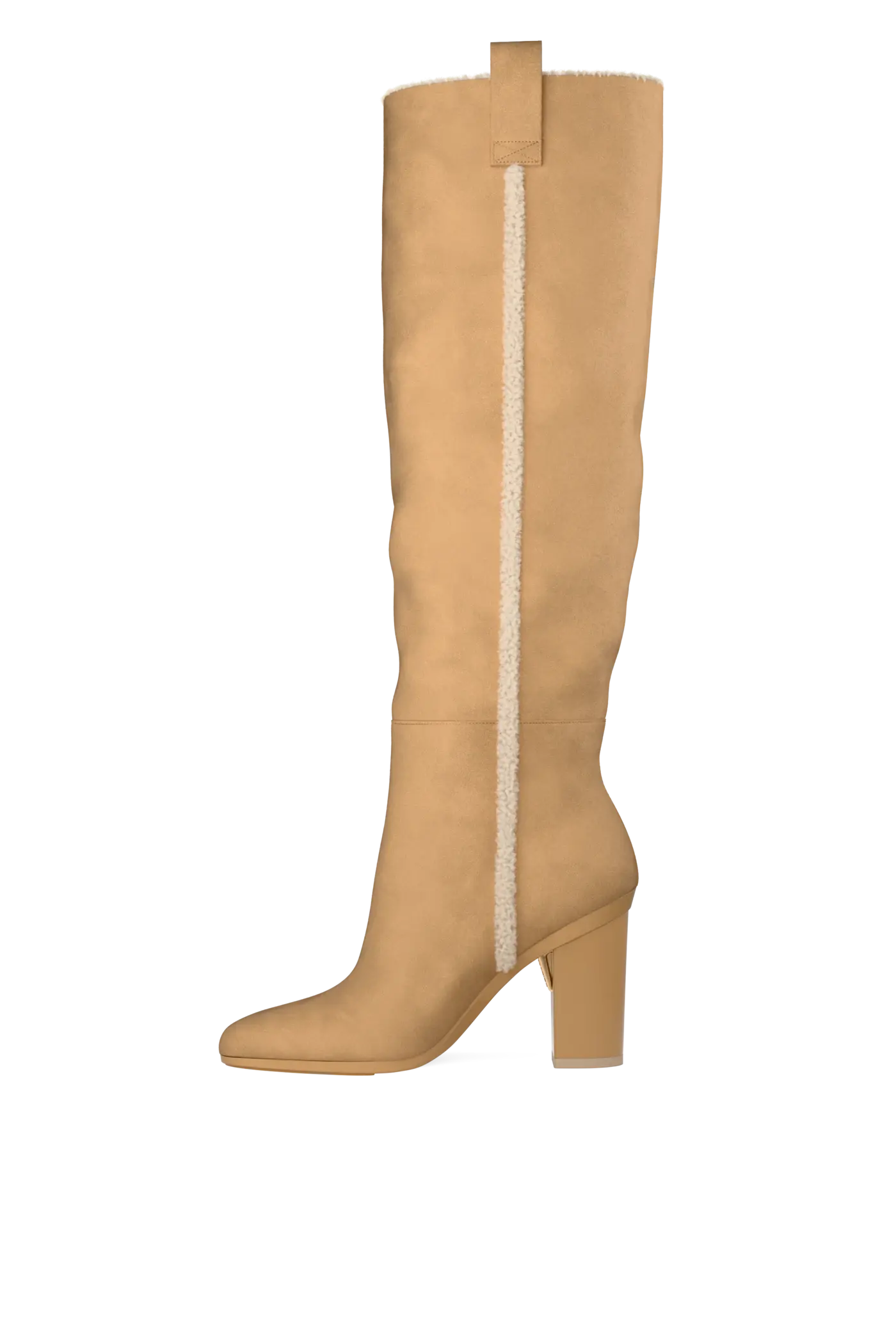 The Blake Boot - Camel Suede Sherpa 4 Block