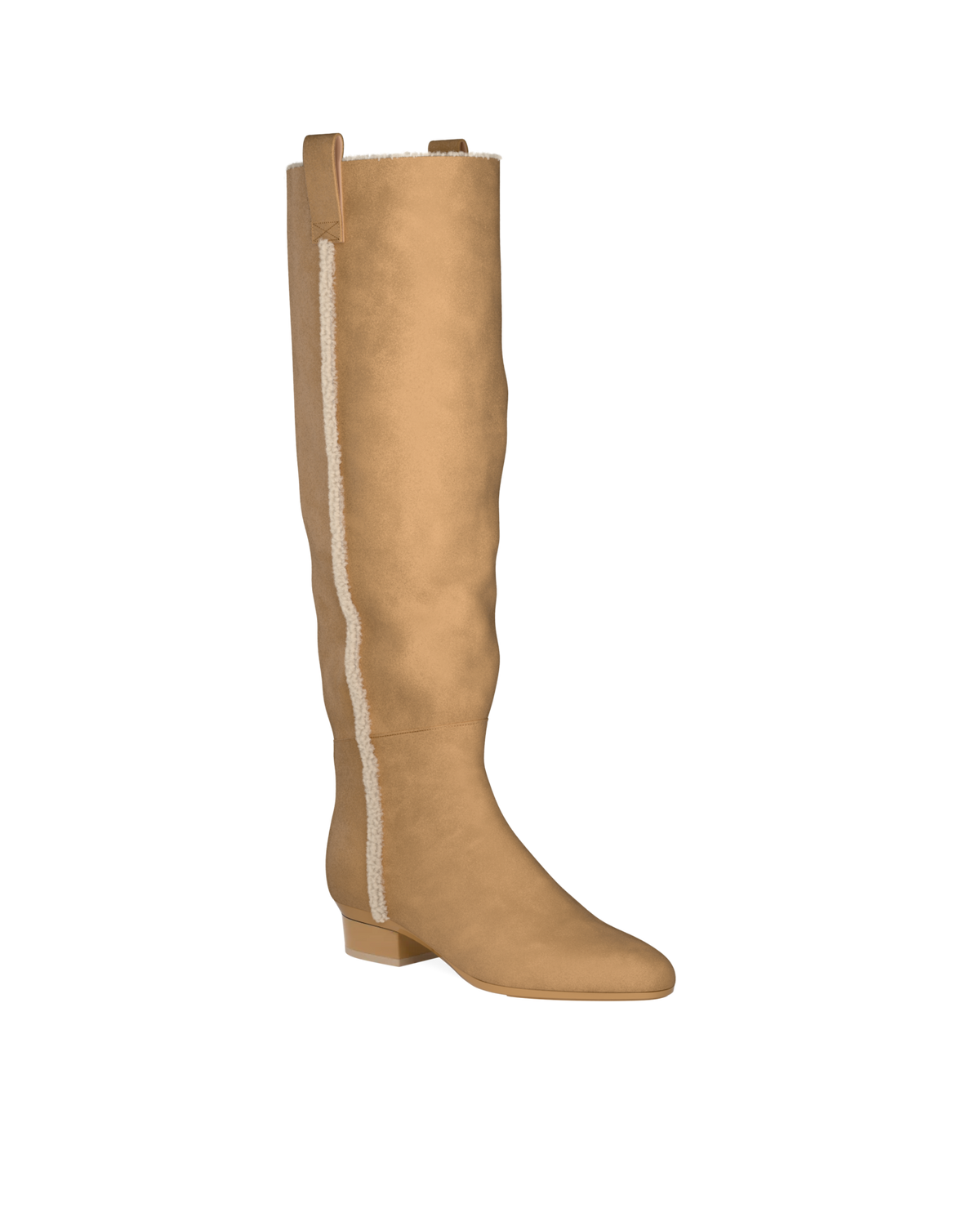 The Blake Boot - Camel Suede Sherpa 4 Stiletto