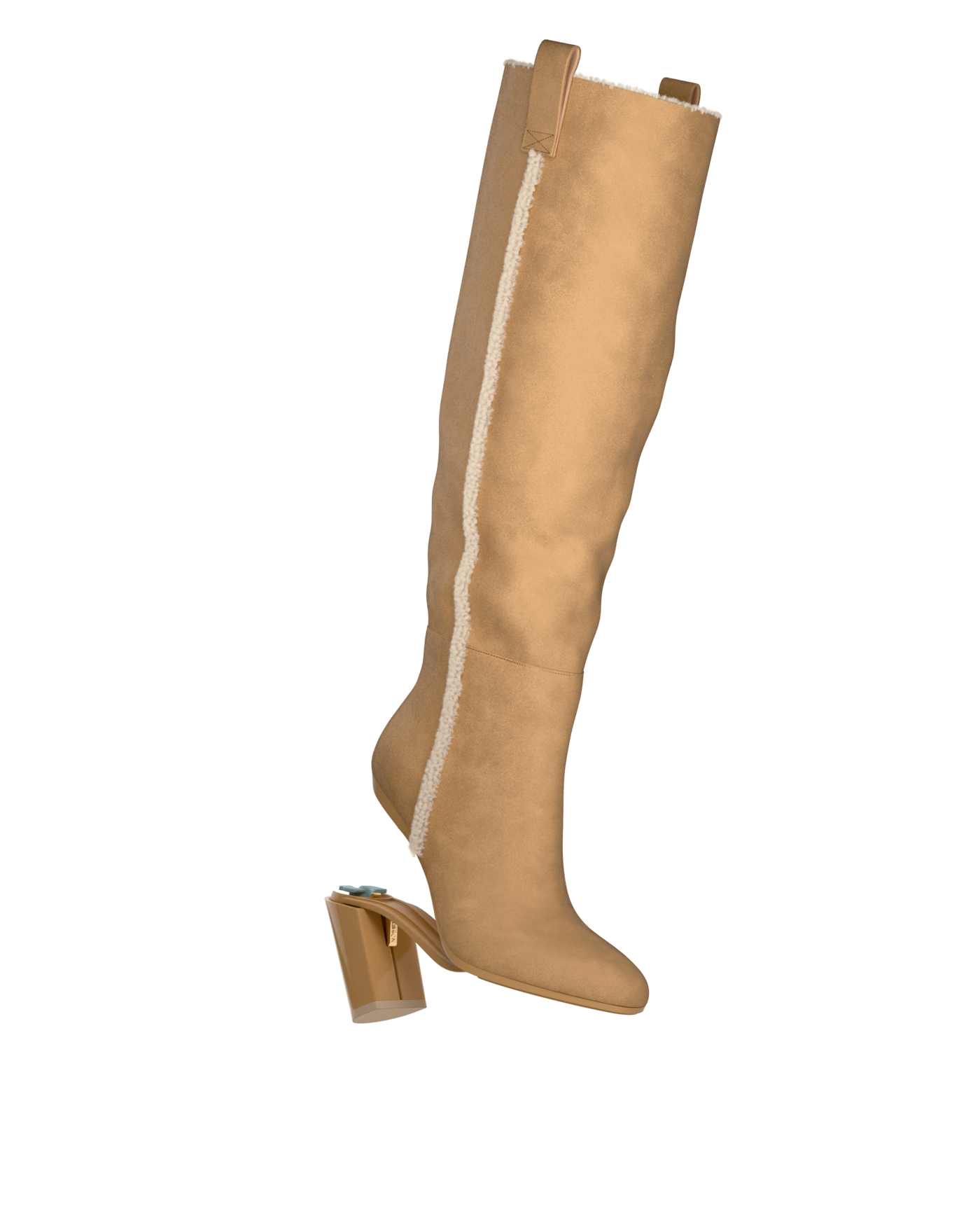 Blake Boot - Camel Suede Sherpa 4 Block