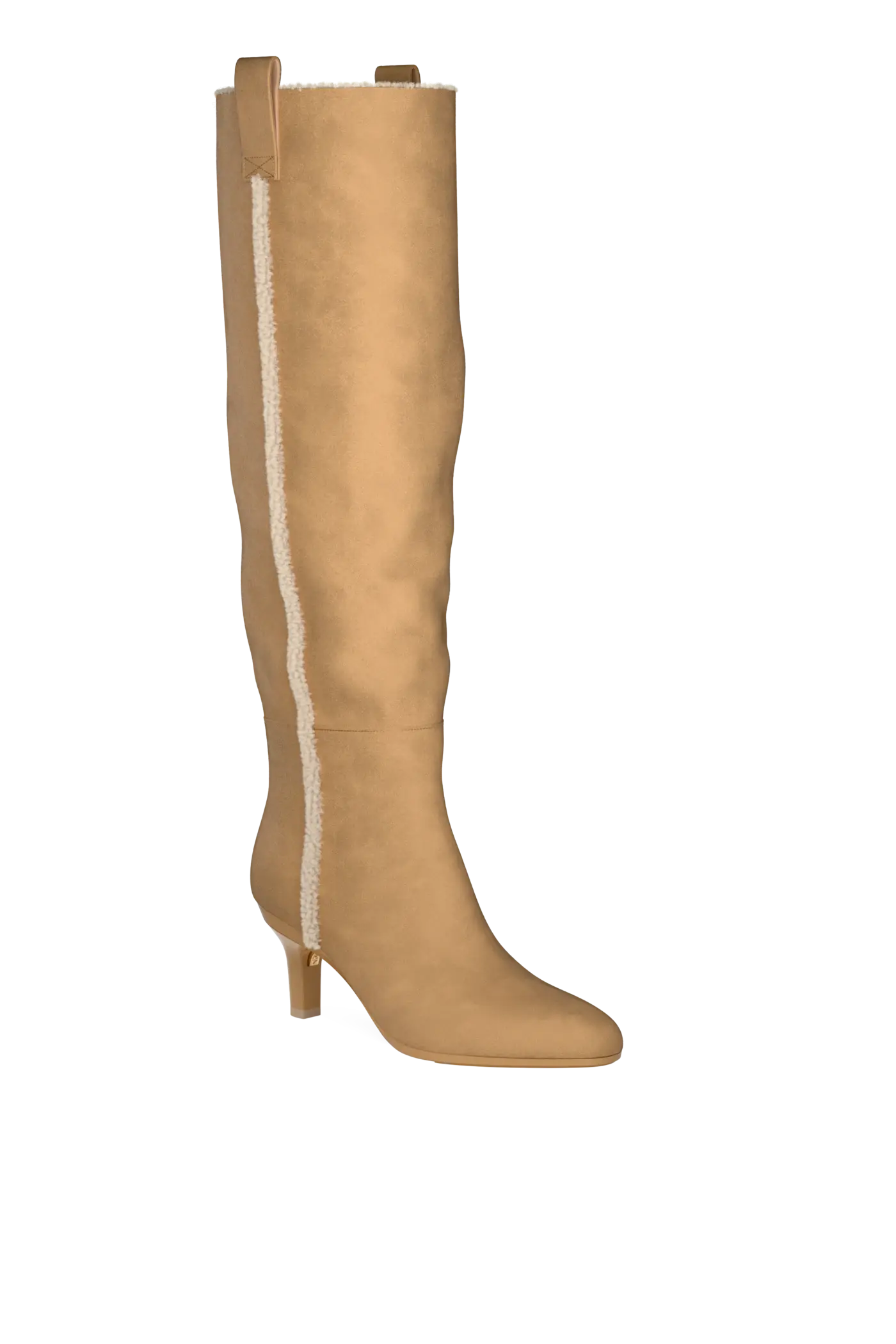The Blake Boot - Camel Suede Sherpa 3 Stiletto