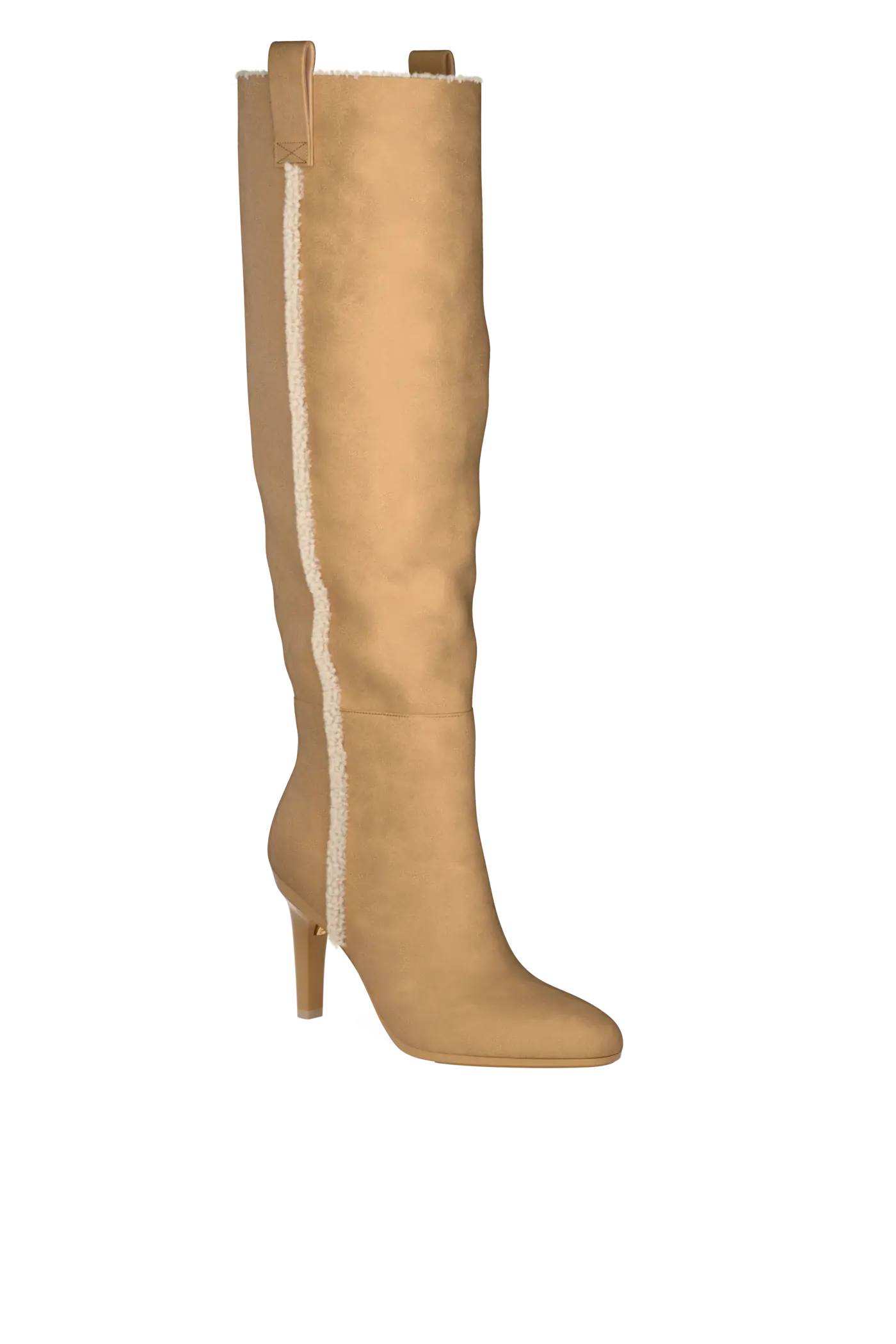 The Blake Boot - Camel Suede Sherpa 4 Stiletto