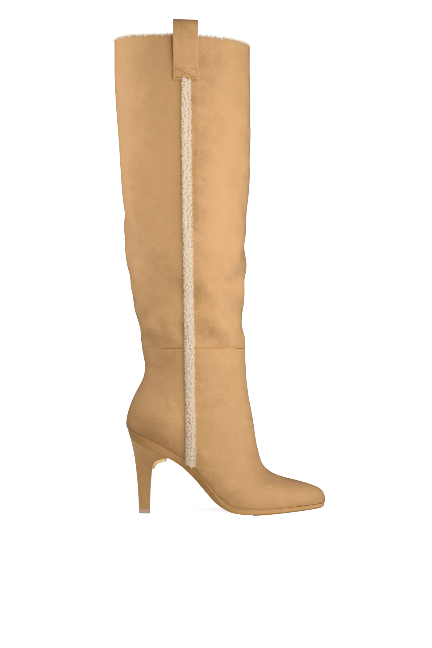 The Blake Boot - Camel Suede Sherpa 4 Stiletto