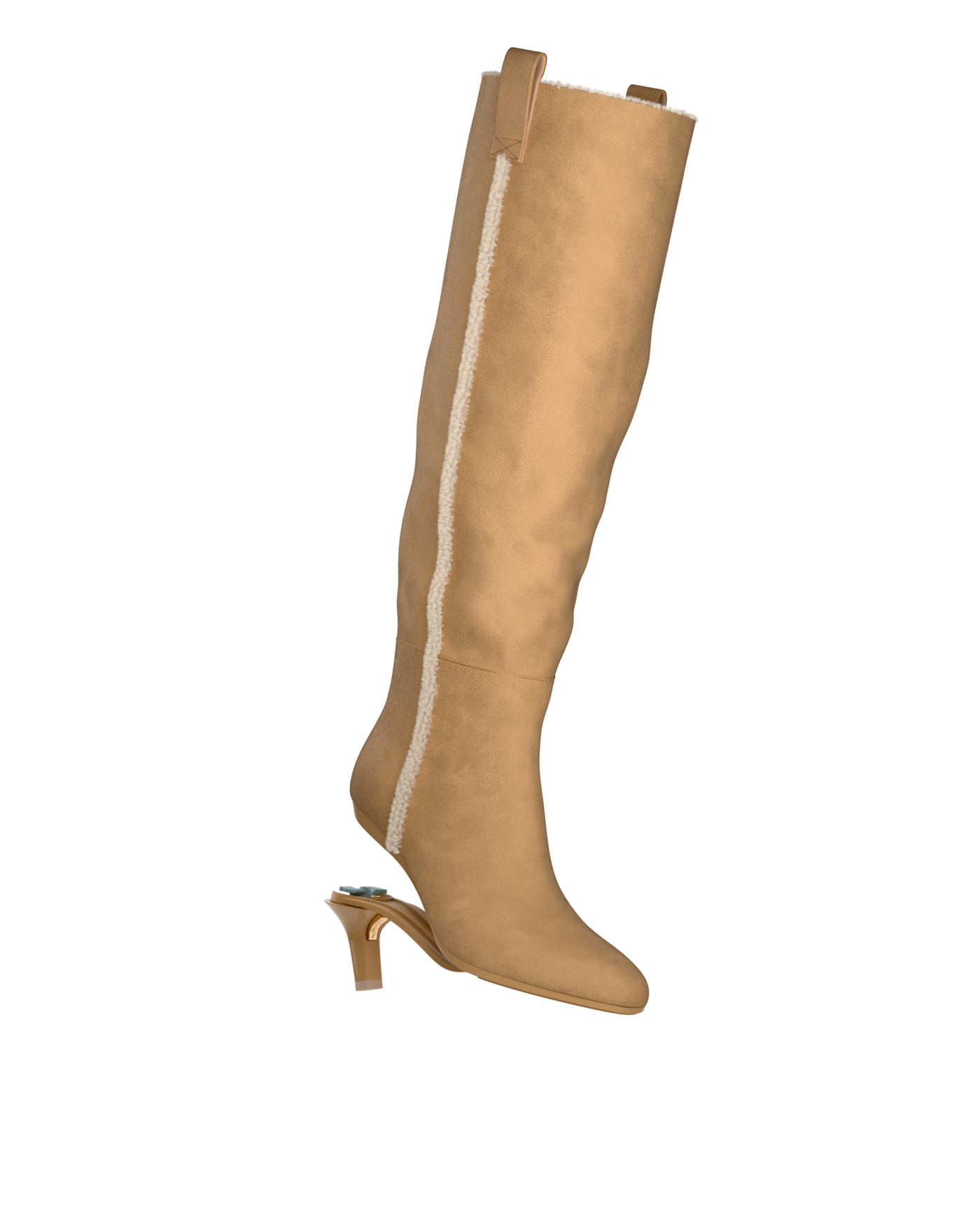 Blake Boot - Camel Suede Sherpa 3 Stiletto