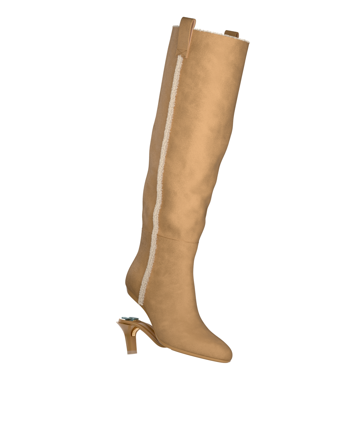 The Blake Boot - Camel Suede Sherpa 3 Stiletto