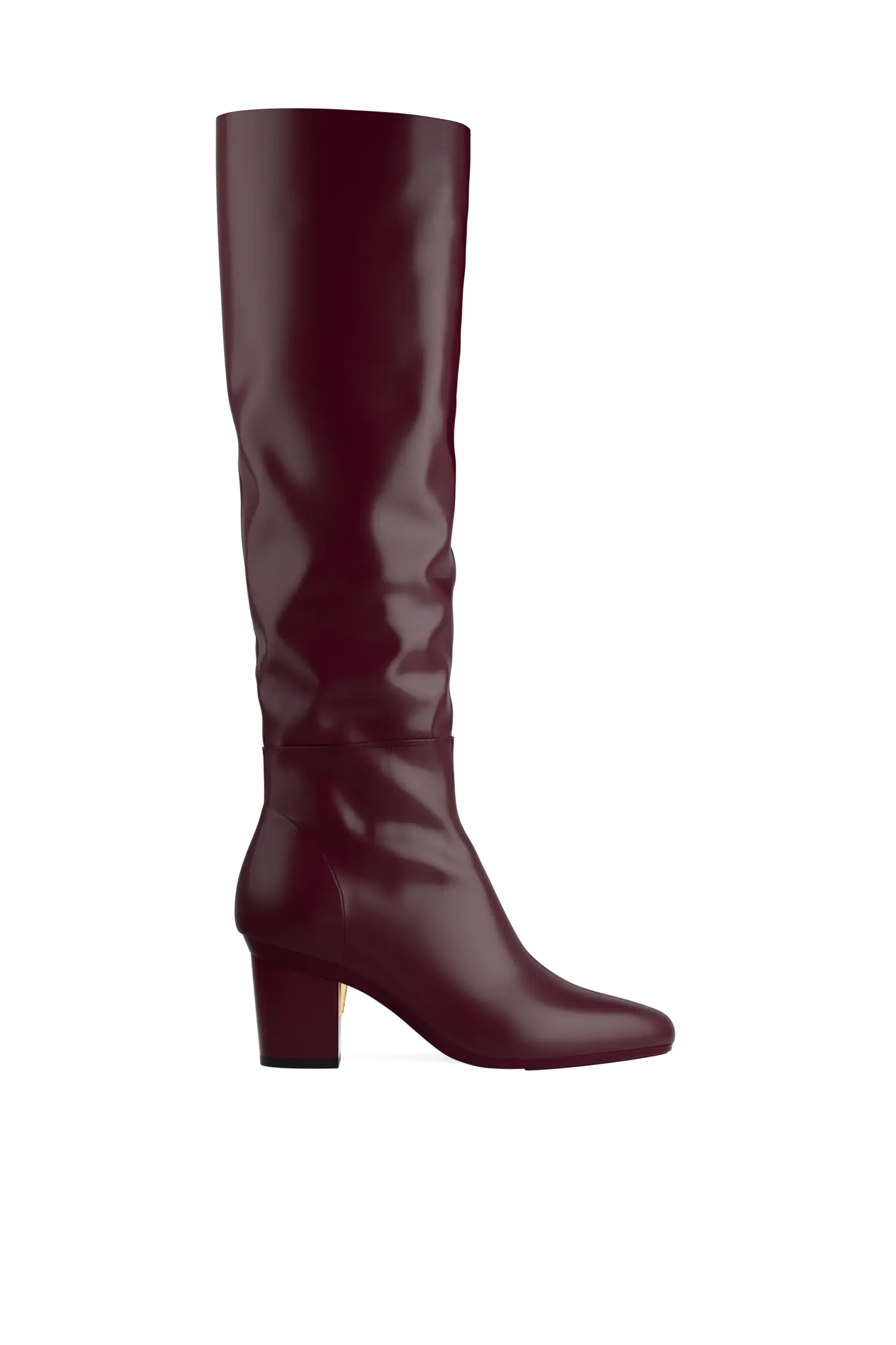 The Blake Knee High Boot - Cherry Mocha Leather 3 Block