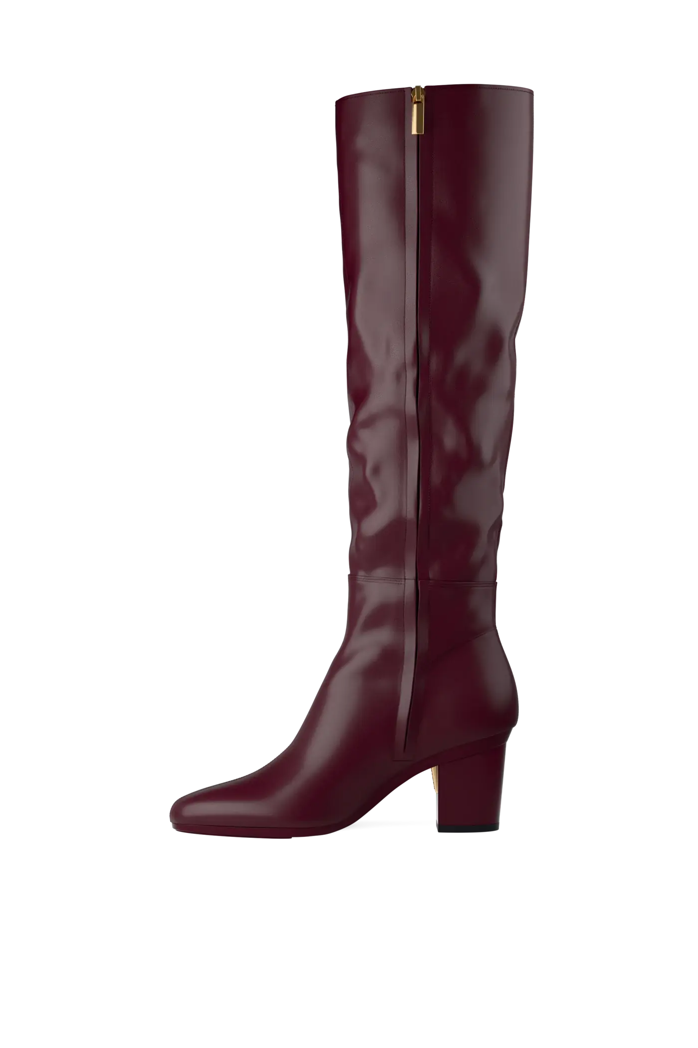 The Blake Knee High Boot - Cherry Mocha Leather 3 Block