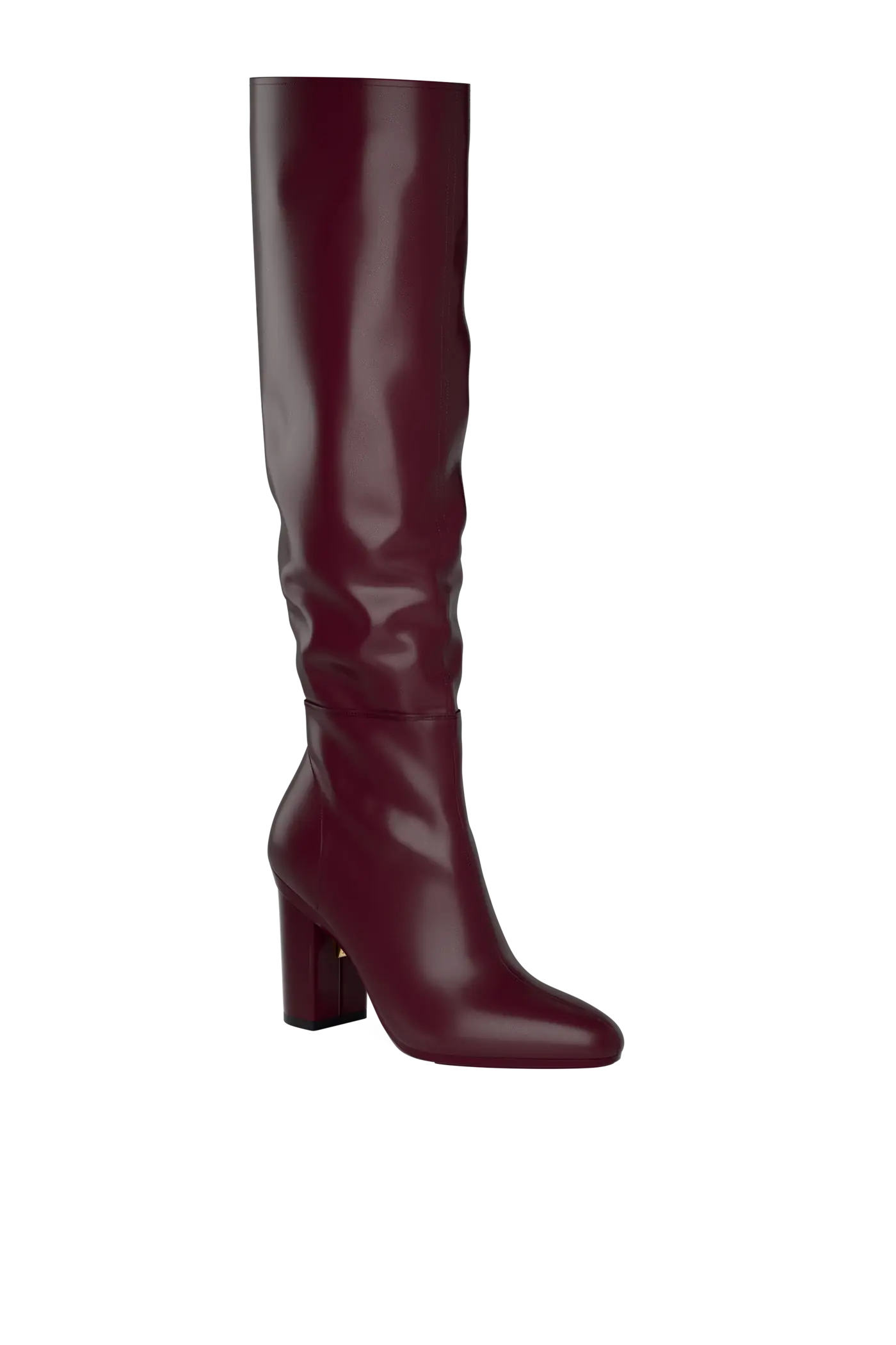 The Blake Knee High Boot - Cherry Mocha Leather 4 Block