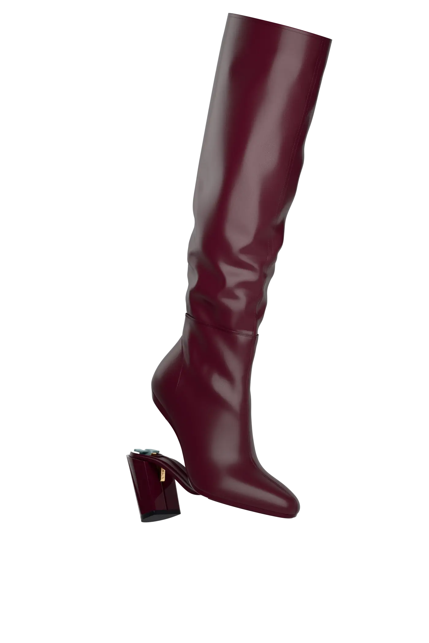 The Blake Knee High Boot - Cherry Mocha Leather 4 Block