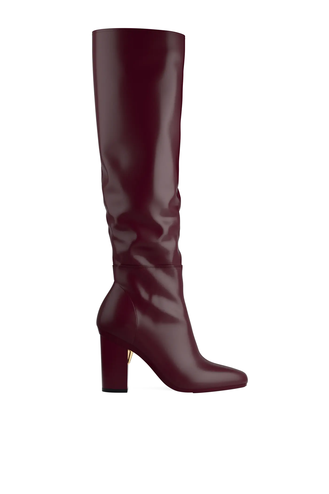 The Blake Knee High Boot - Cherry Mocha Leather 4 Block