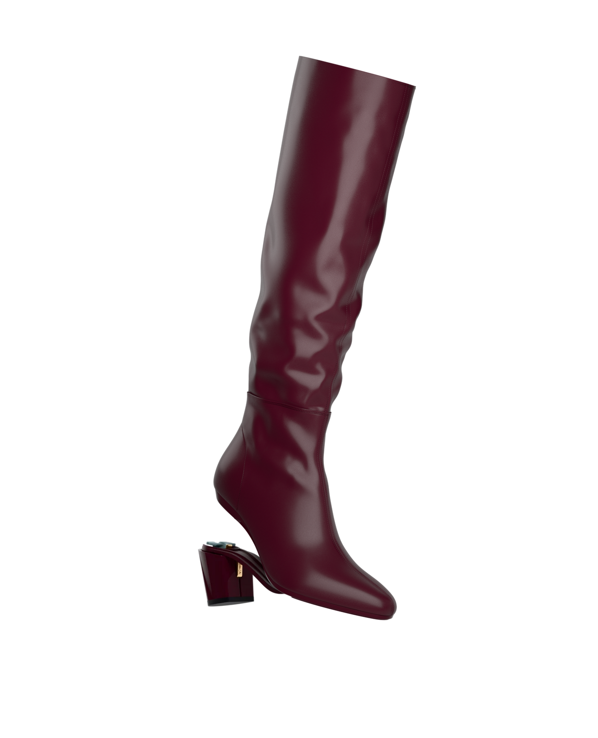 The Blake Knee High Boot - Cherry Mocha Leather 3 Block