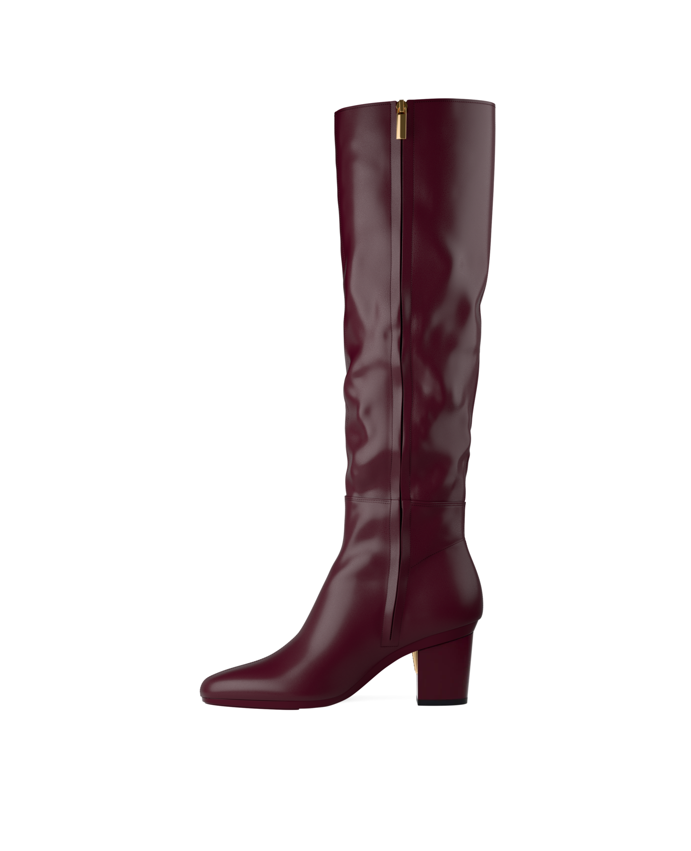 Blake Knee High Boot - Cherry Mocha Leather 3 Block