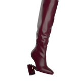 Blake Knee High Boot - Cherry Mocha Leather 4 Block