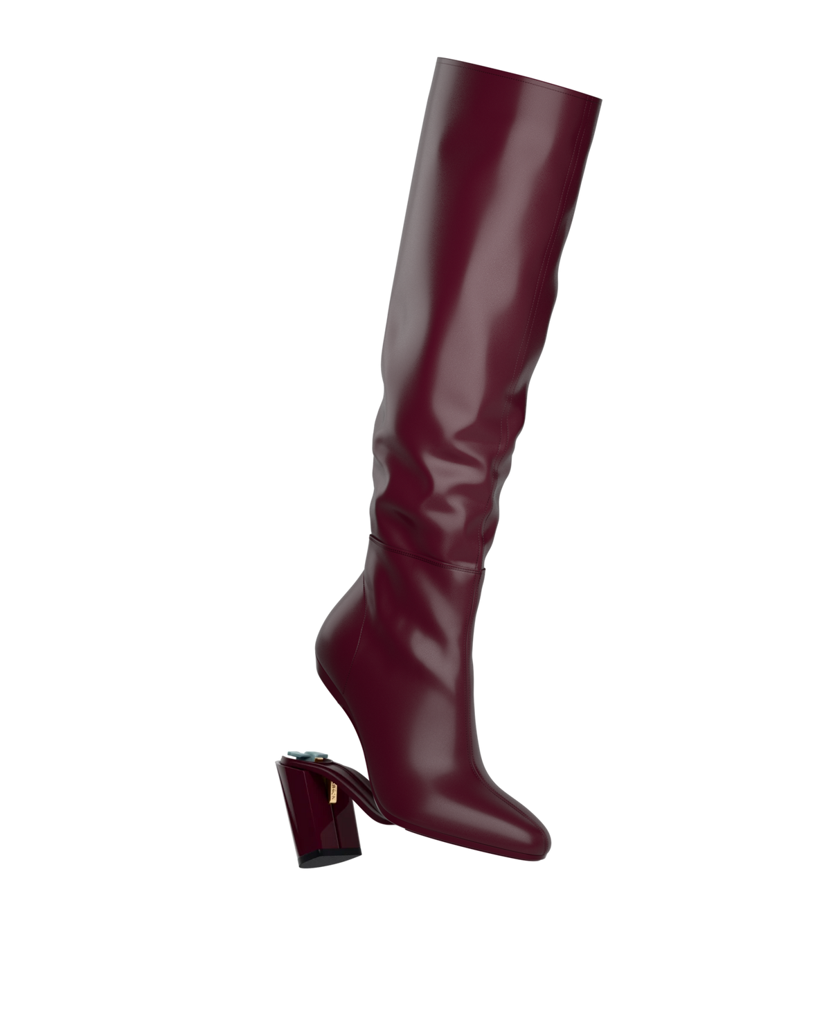 The Blake Knee High Boot - Cherry Mocha Leather 4 Block