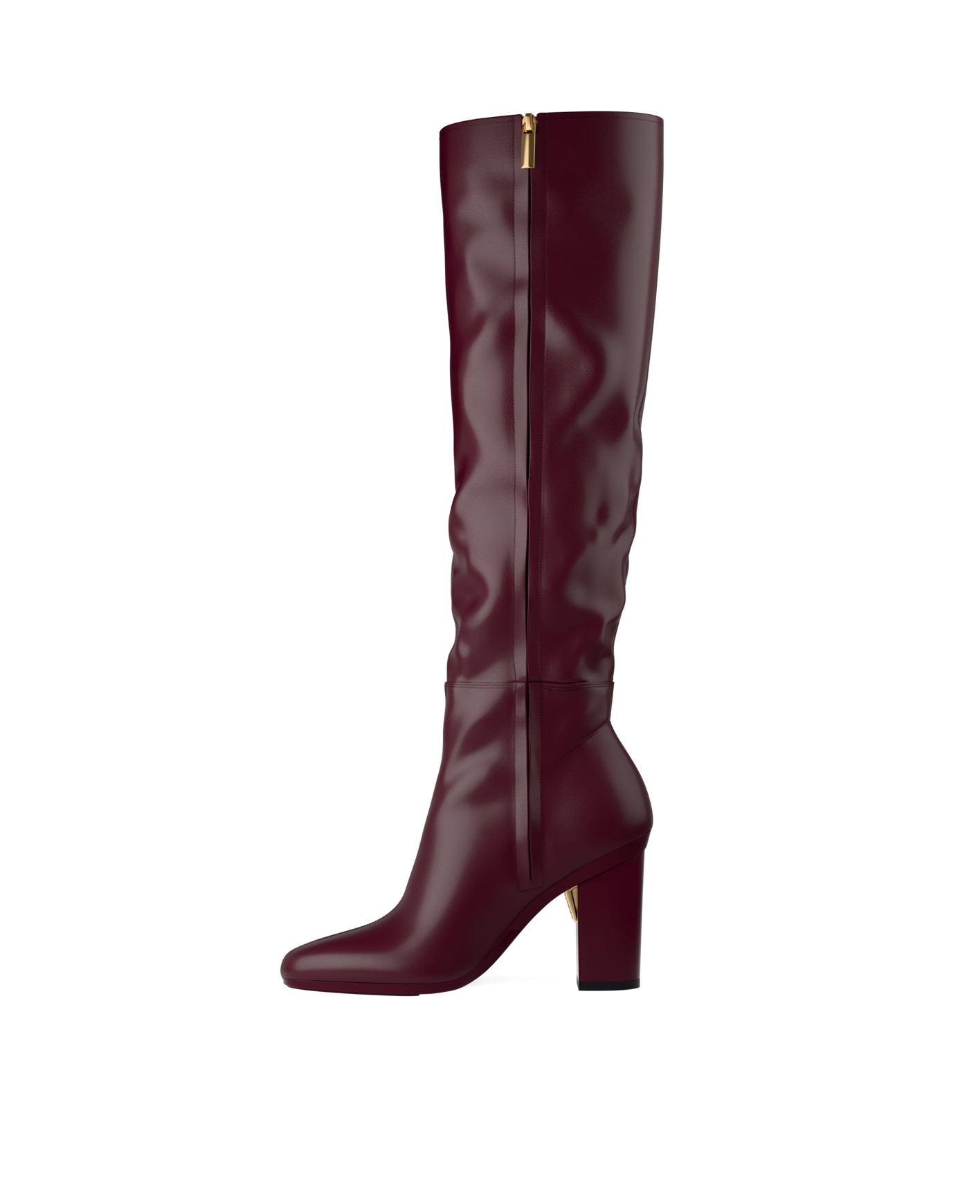 Blake Knee High Boot - Cherry Mocha Leather 4 Block