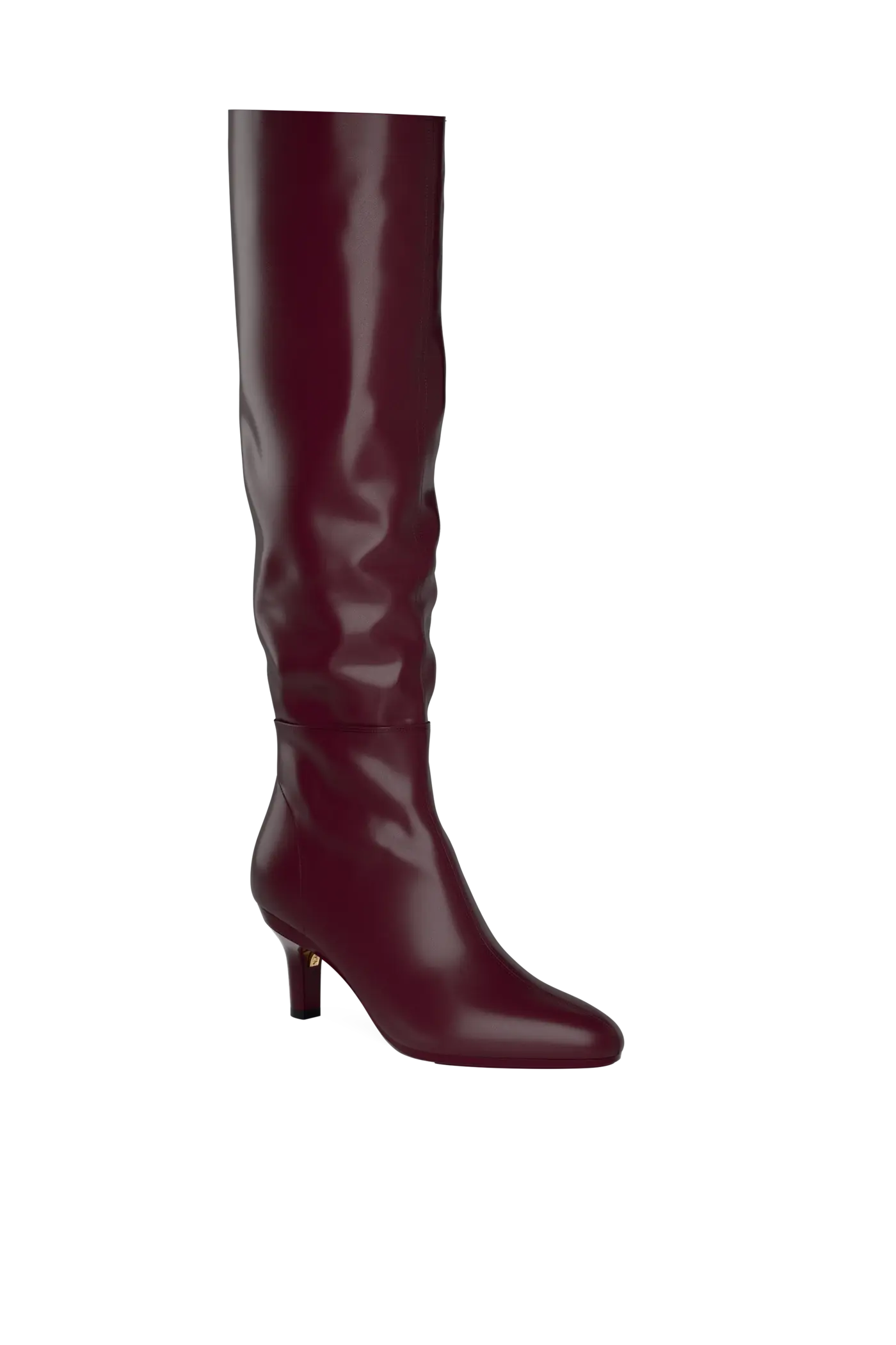 The Blake Knee High Boot - Cherry Mocha Leather 3 Stiletto