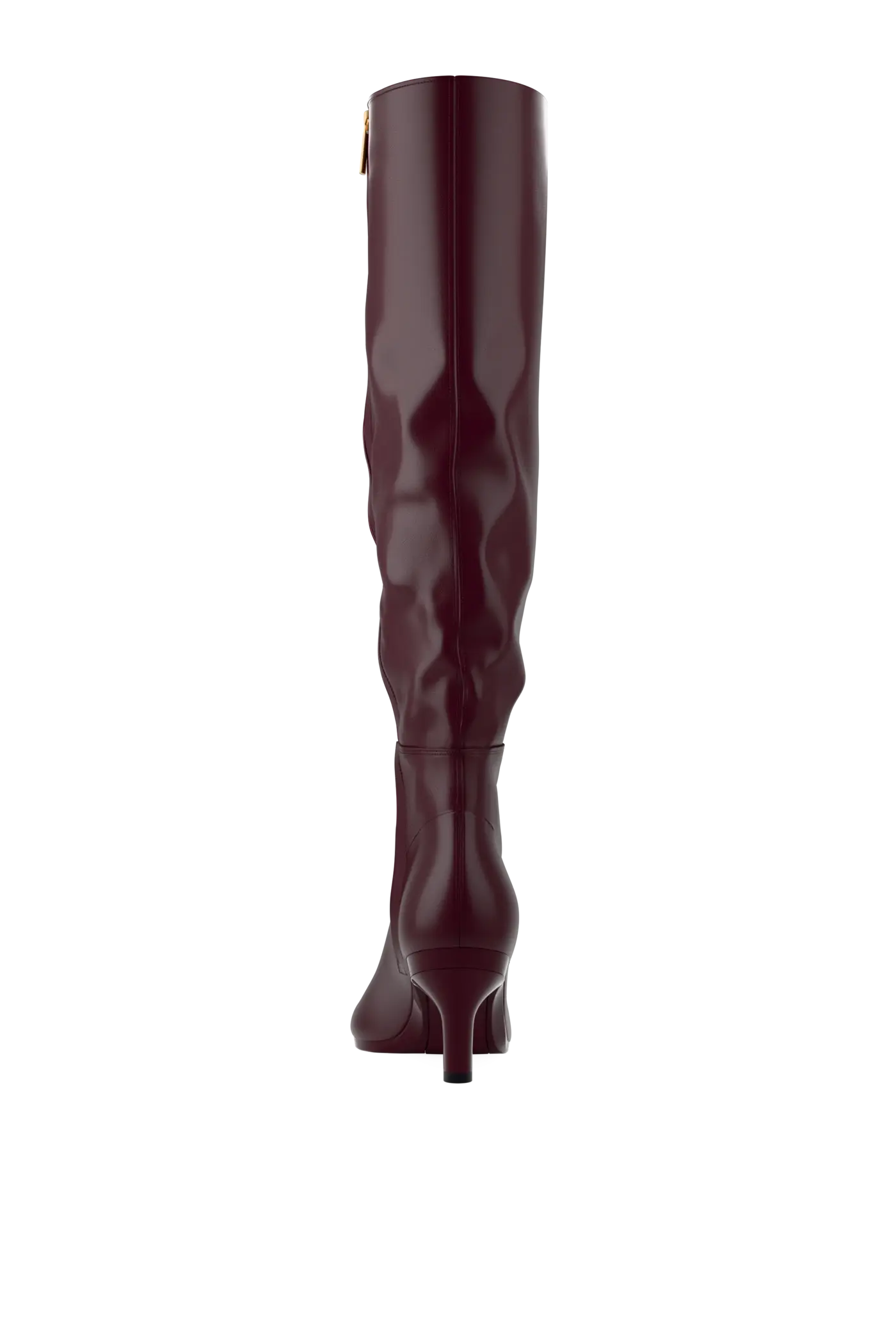 The Blake Knee High Boot - Cherry Mocha Leather 3 Stiletto