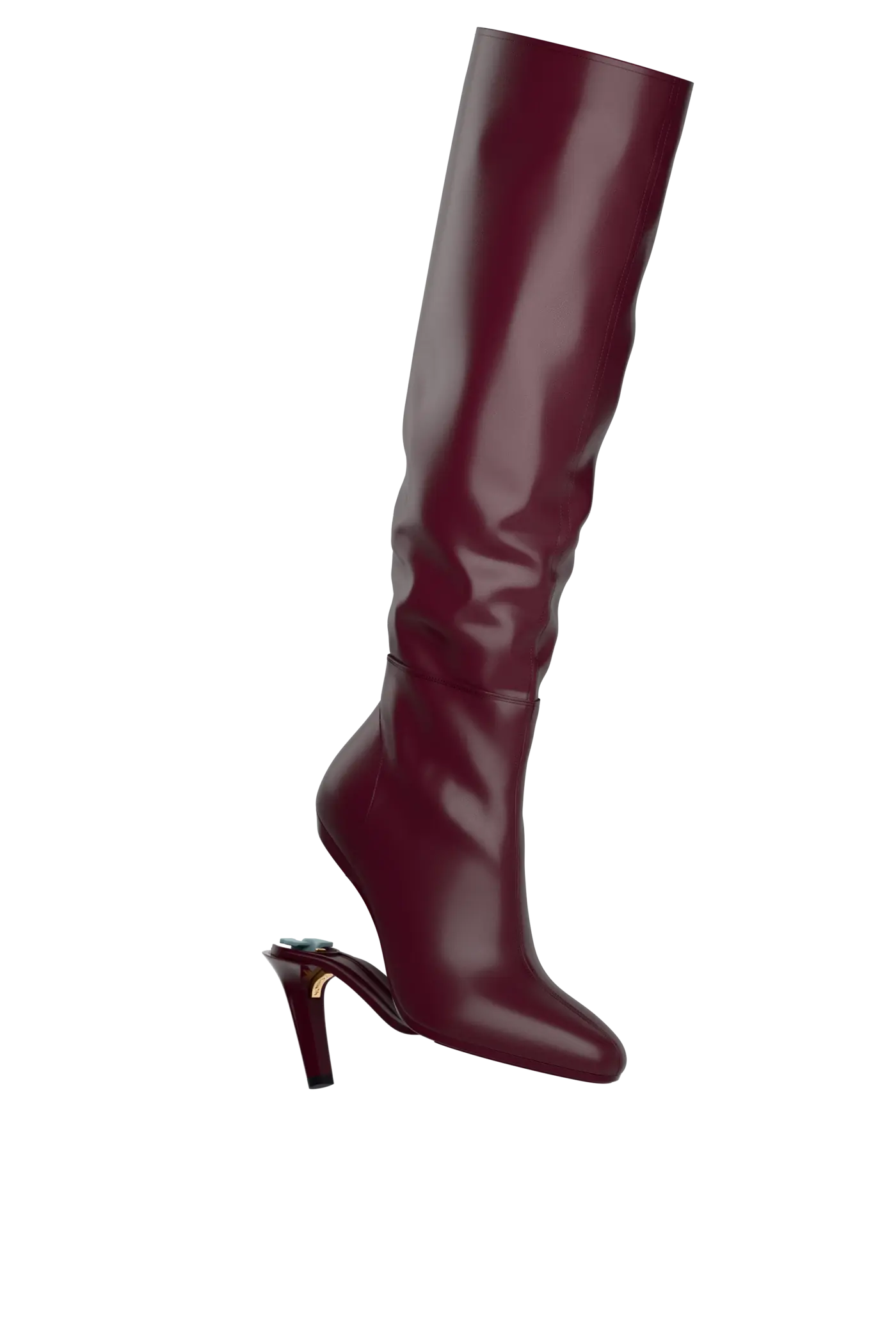 The Blake Knee High Boot - Cherry Mocha Leather 4 Stiletto