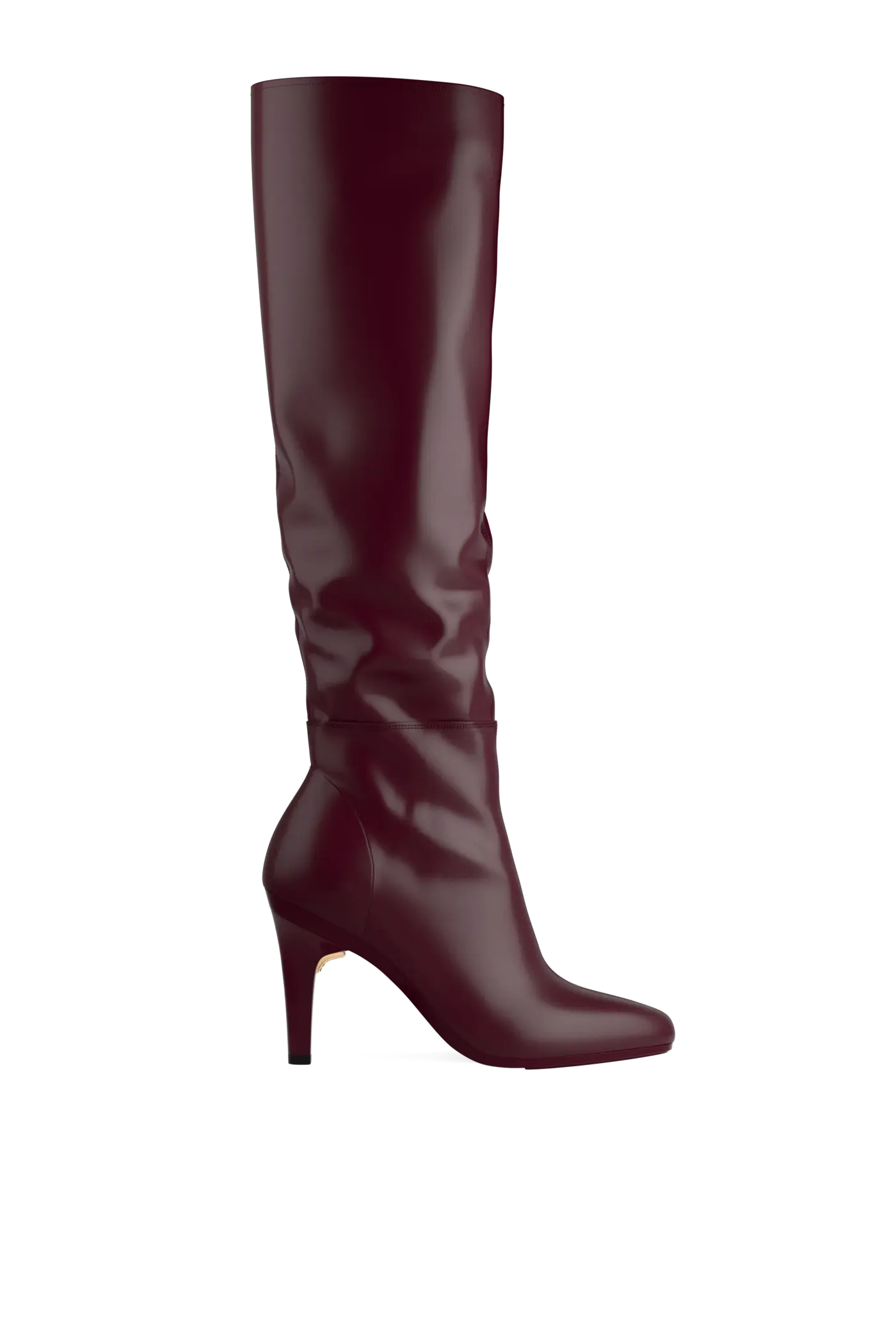 The Blake Knee High Boot - Cherry Mocha Leather 4 Stiletto