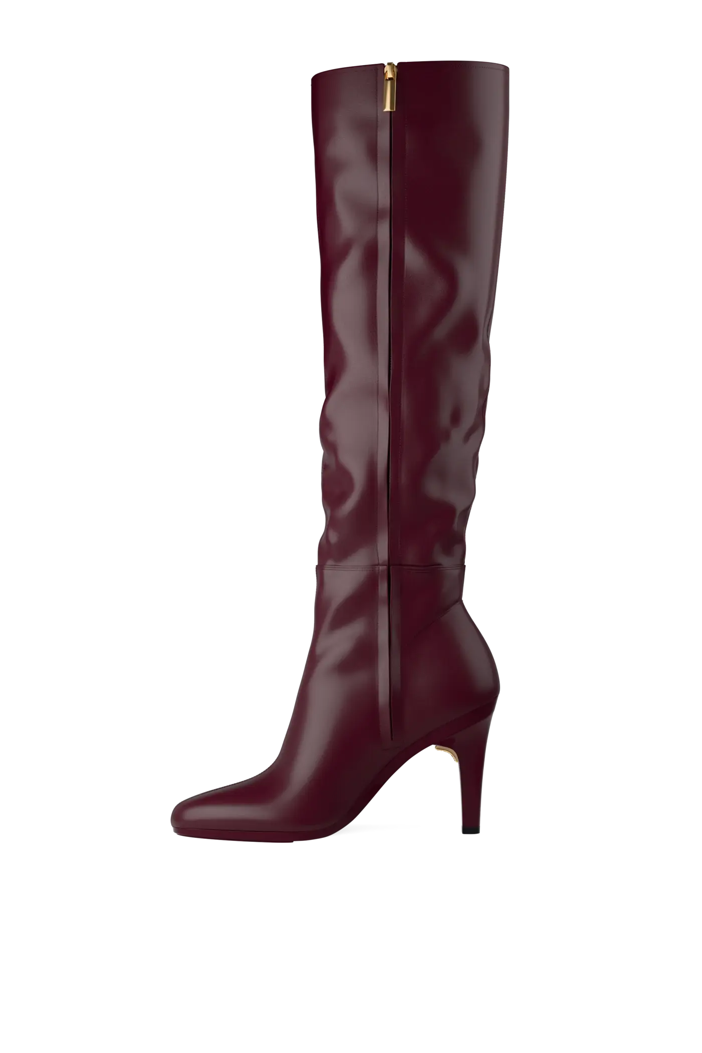 The Blake Knee High Boot - Cherry Mocha Leather 4 Stiletto