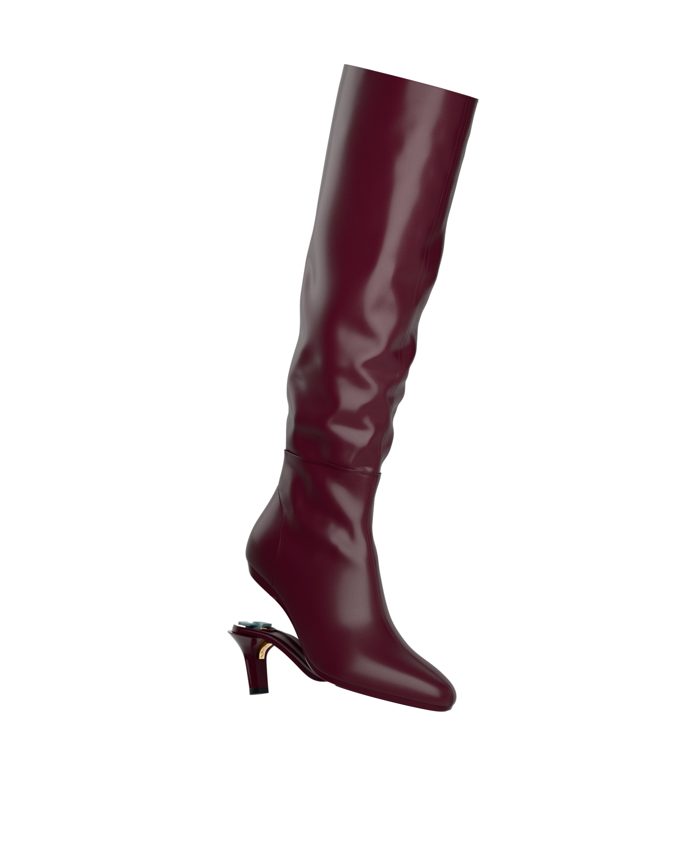 Blake Knee High Boot - Cherry Mocha Leather 3 Stiletto