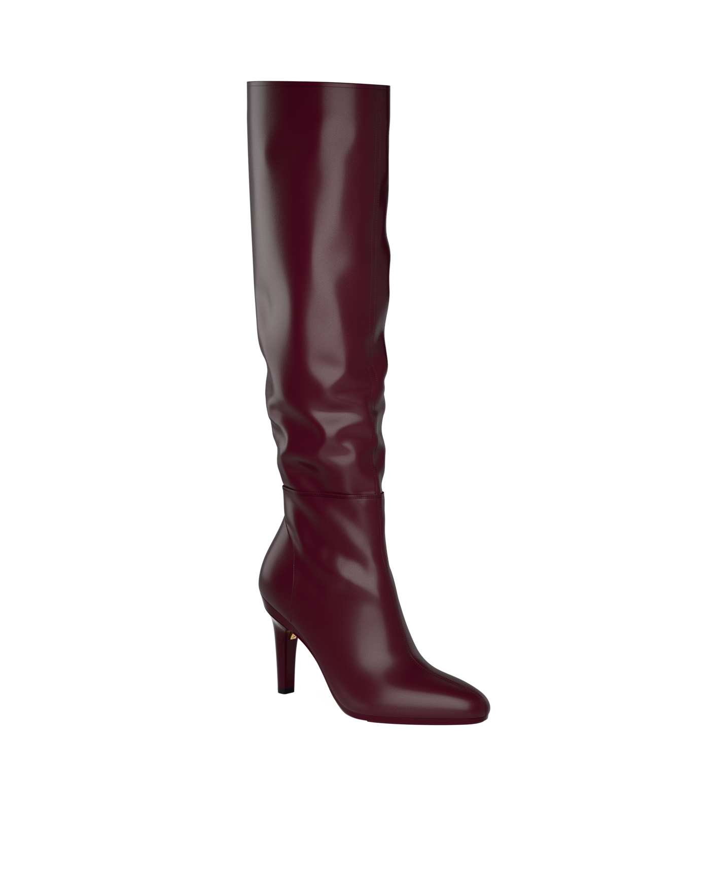Blake Knee High Boot - Cherry Mocha Leather 4 Stiletto