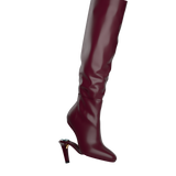 Blake Knee High Boot - Cherry Mocha Leather 4 Stiletto