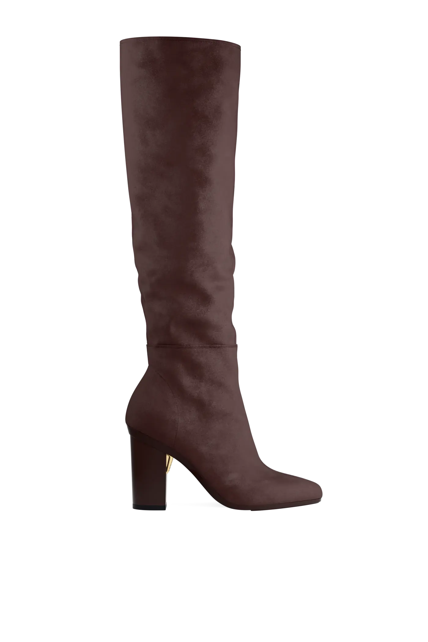 The Blake Knee High Boot - Chocolate Suede 4 Block