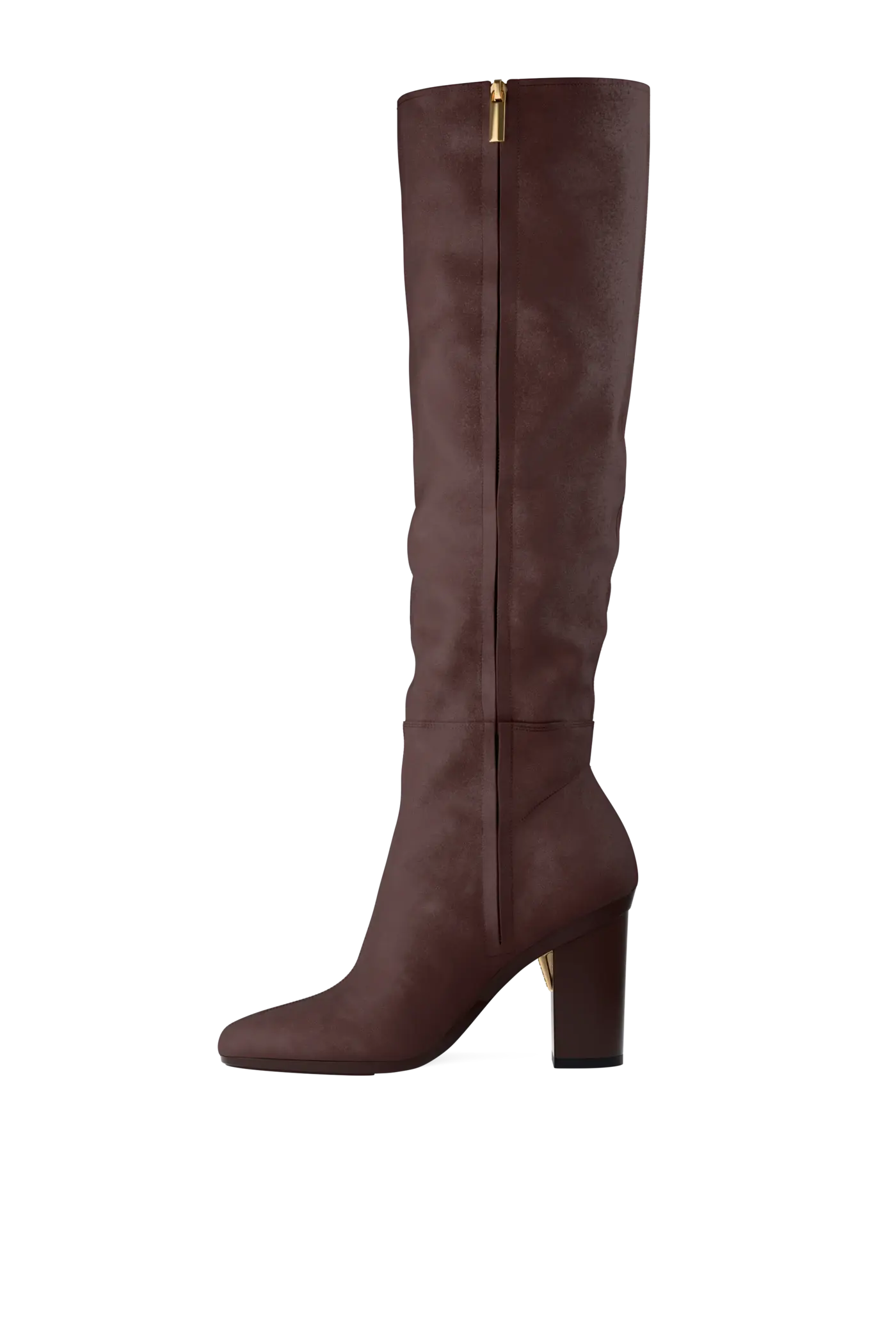 The Blake Knee High Boot - Chocolate Suede 4 Block