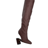 Blake Knee High Boot - Chocolate Suede 4 Block