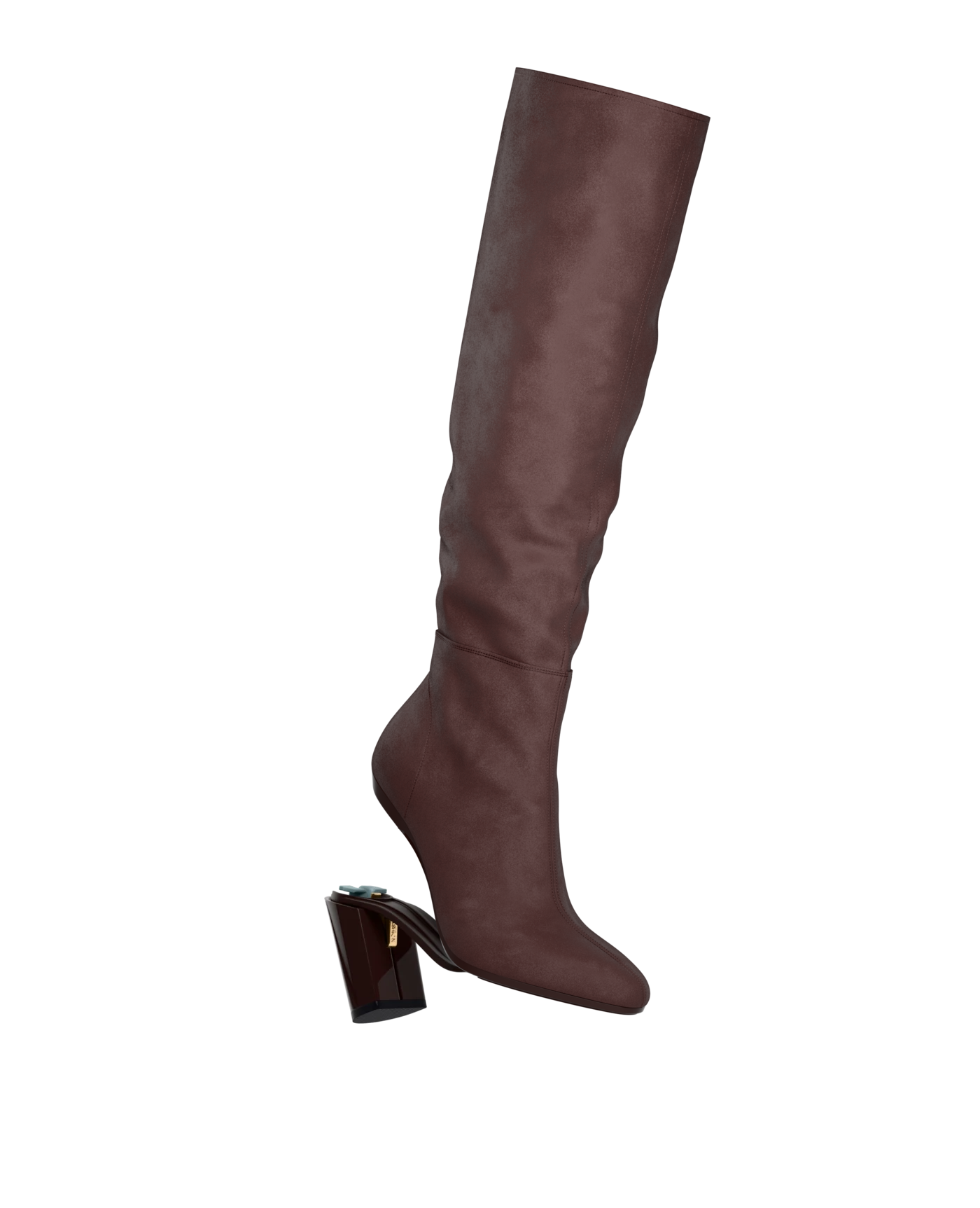 Blake Knee High Boot - Chocolate Suede 4 Block