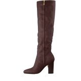 Blake Knee High Boot - Chocolate Suede 4 Block
