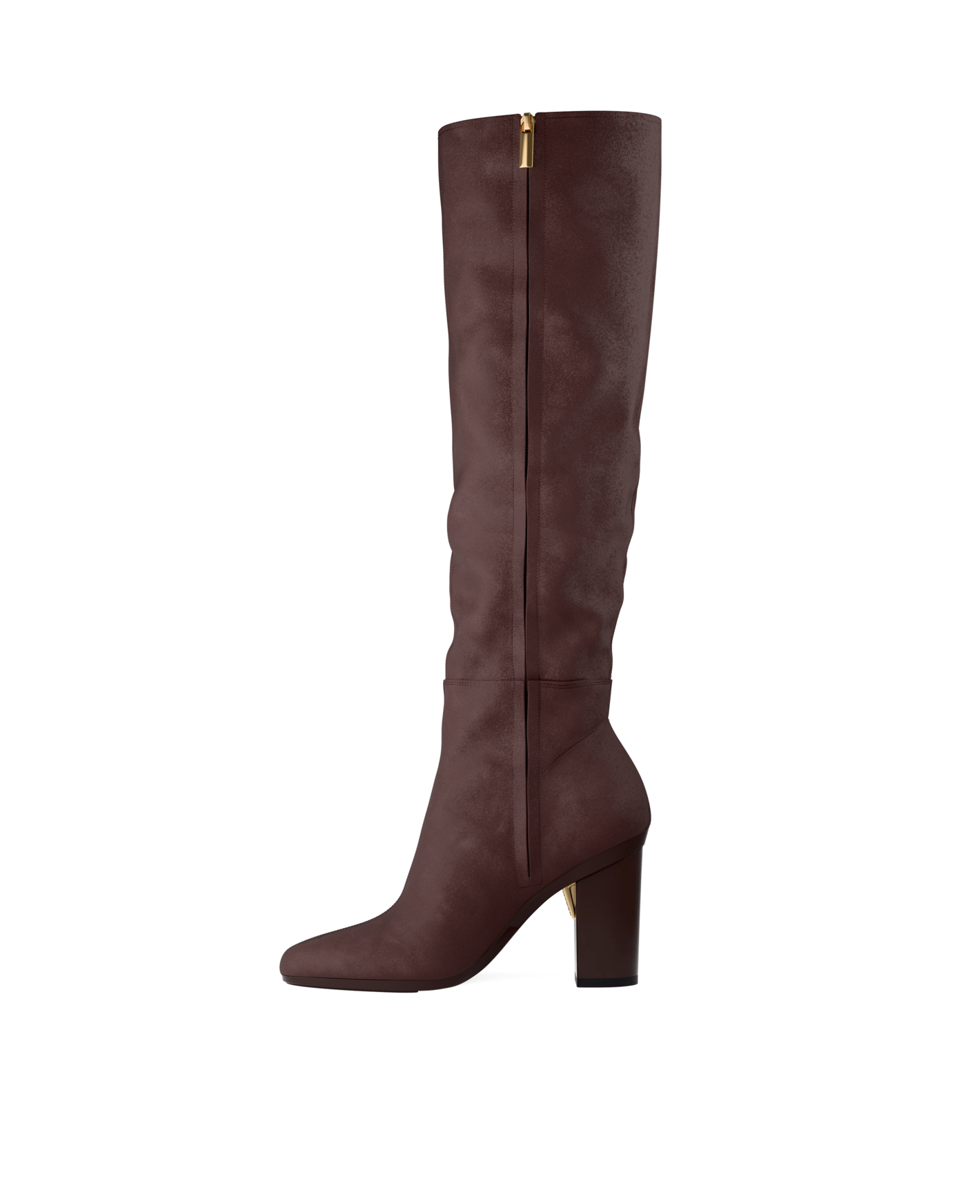 Blake Knee High Boot - Chocolate Suede 4 Block