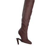 Blake Knee High Boot - Chocolate Suede 4 Stiletto