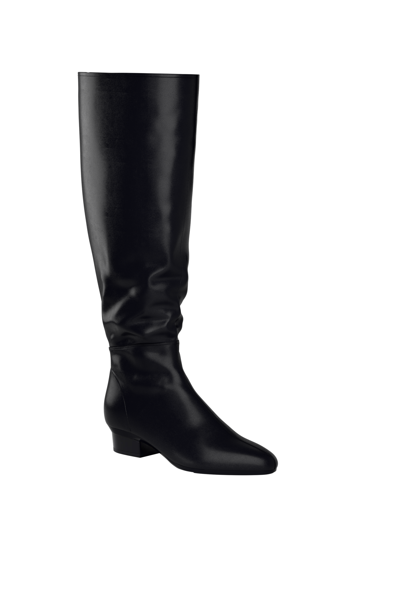 The Blake Boot Wide Calf - Coal Leather 3 Stiletto