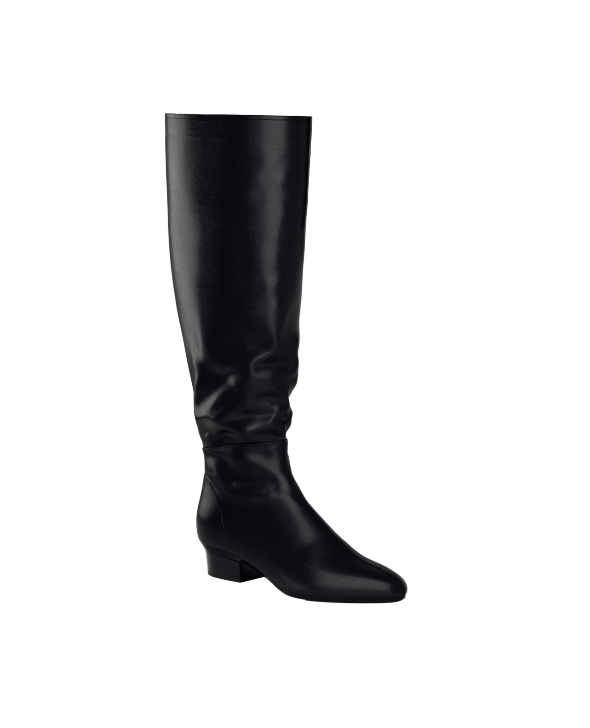 The Blake Boot Wide Calf - Coal Black Leather 3 Stiletto