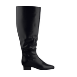 Blake Boot Wide Calf - Coal Black Leather Flat
