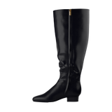 Blake Boot Wide Calf - Coal Black Leather Flat