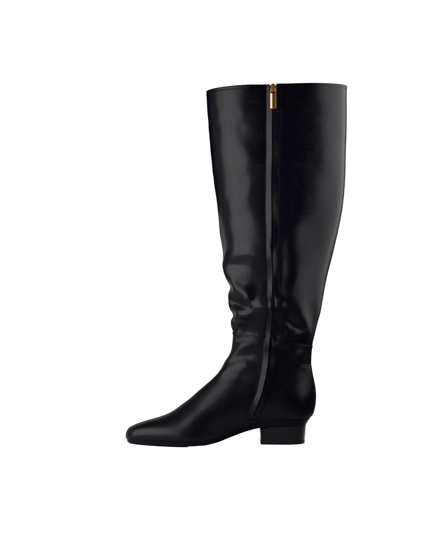 Blake Boot Wide Calf - Coal Black Leather Flat