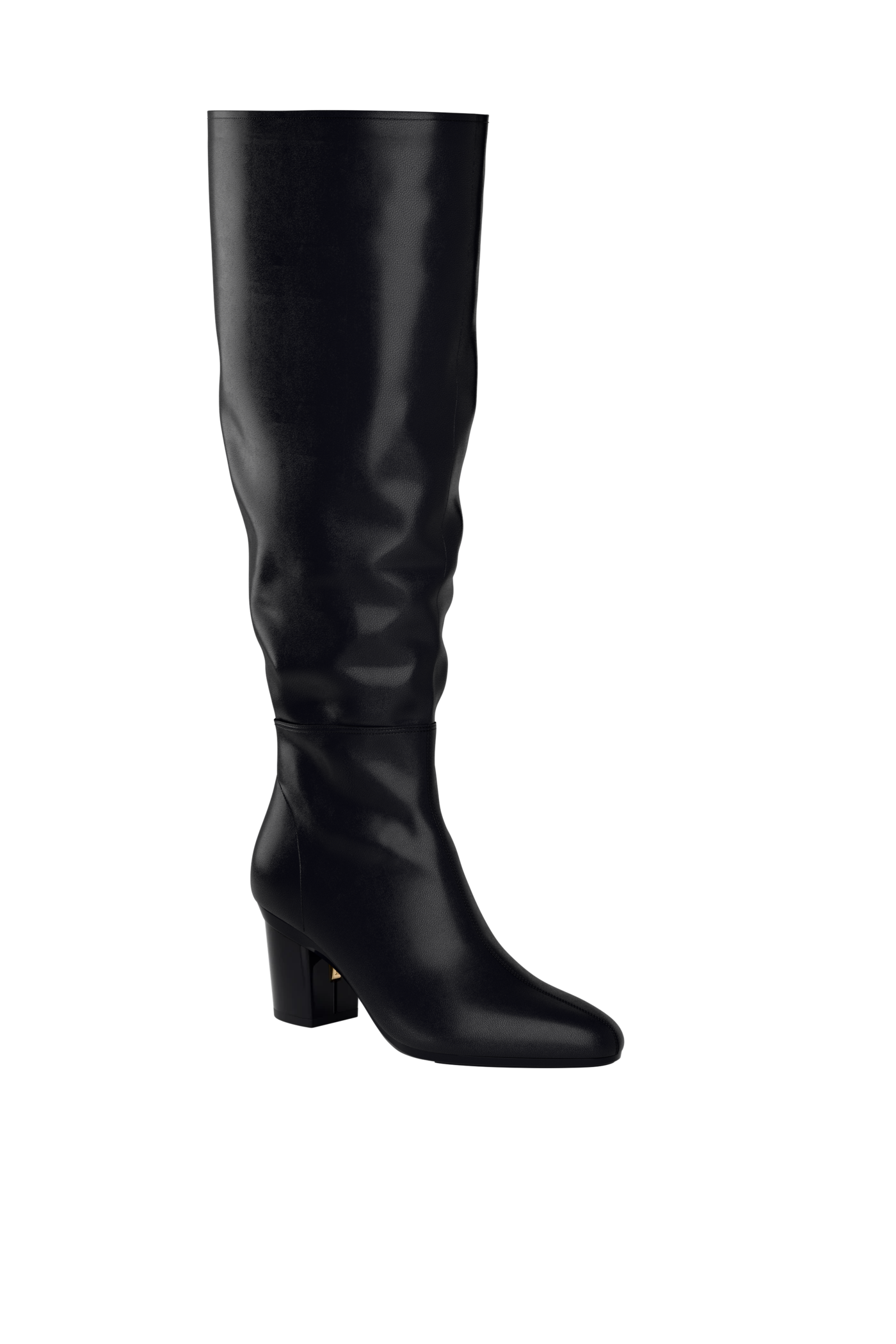 The Blake Boot Wide Calf - Coal Leather 3" Block