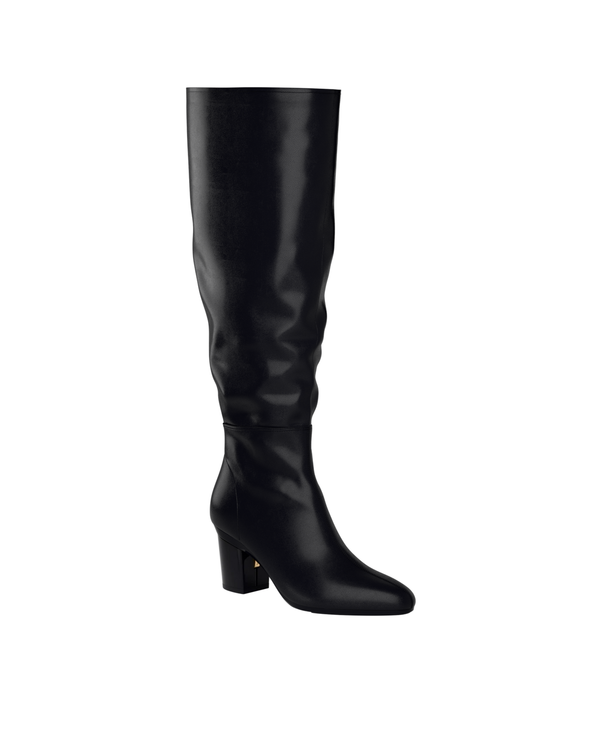 The Blake Boot Wide Calf - Coal Black Leather 3" Block