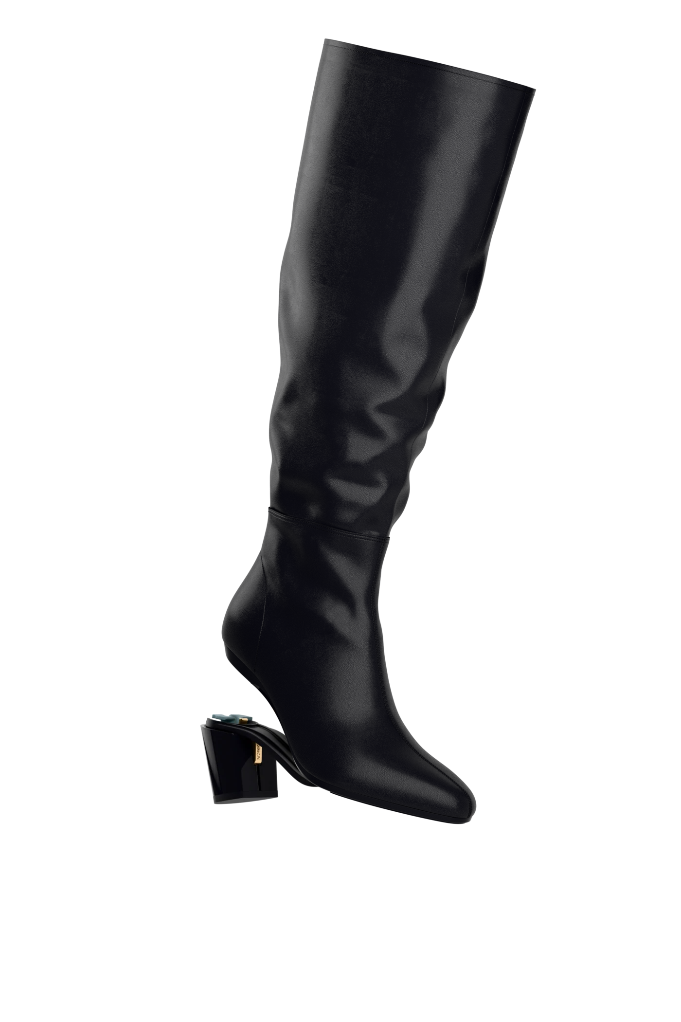 The Blake Boot Wide Calf - Coal Leather 3" Block
