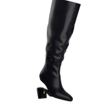 Blake Boot Wide Calf - Coal Black Leather 3" Block