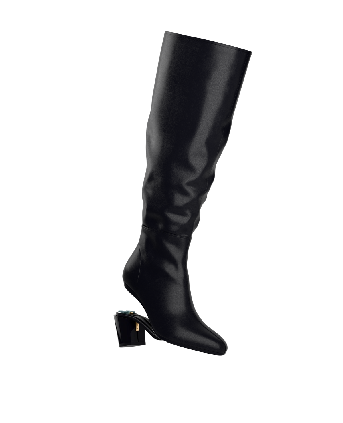 The Blake Boot Wide Calf - Coal Black Leather 3" Block