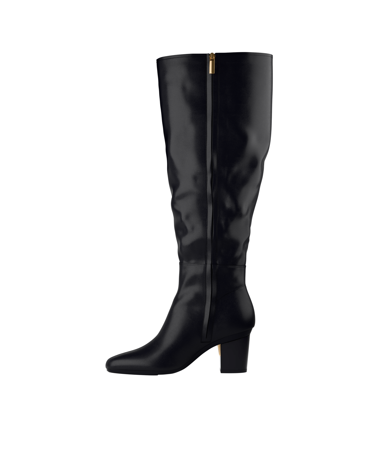 Blake Boot Wide Calf - Coal Black Leather 3" Block