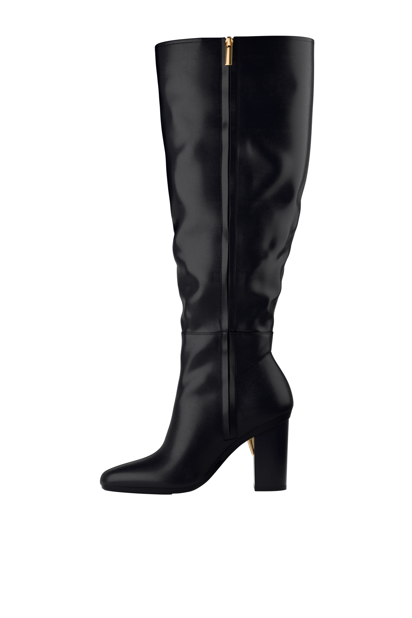 The Blake Boot Wide Calf - Coal Leather 4 Block