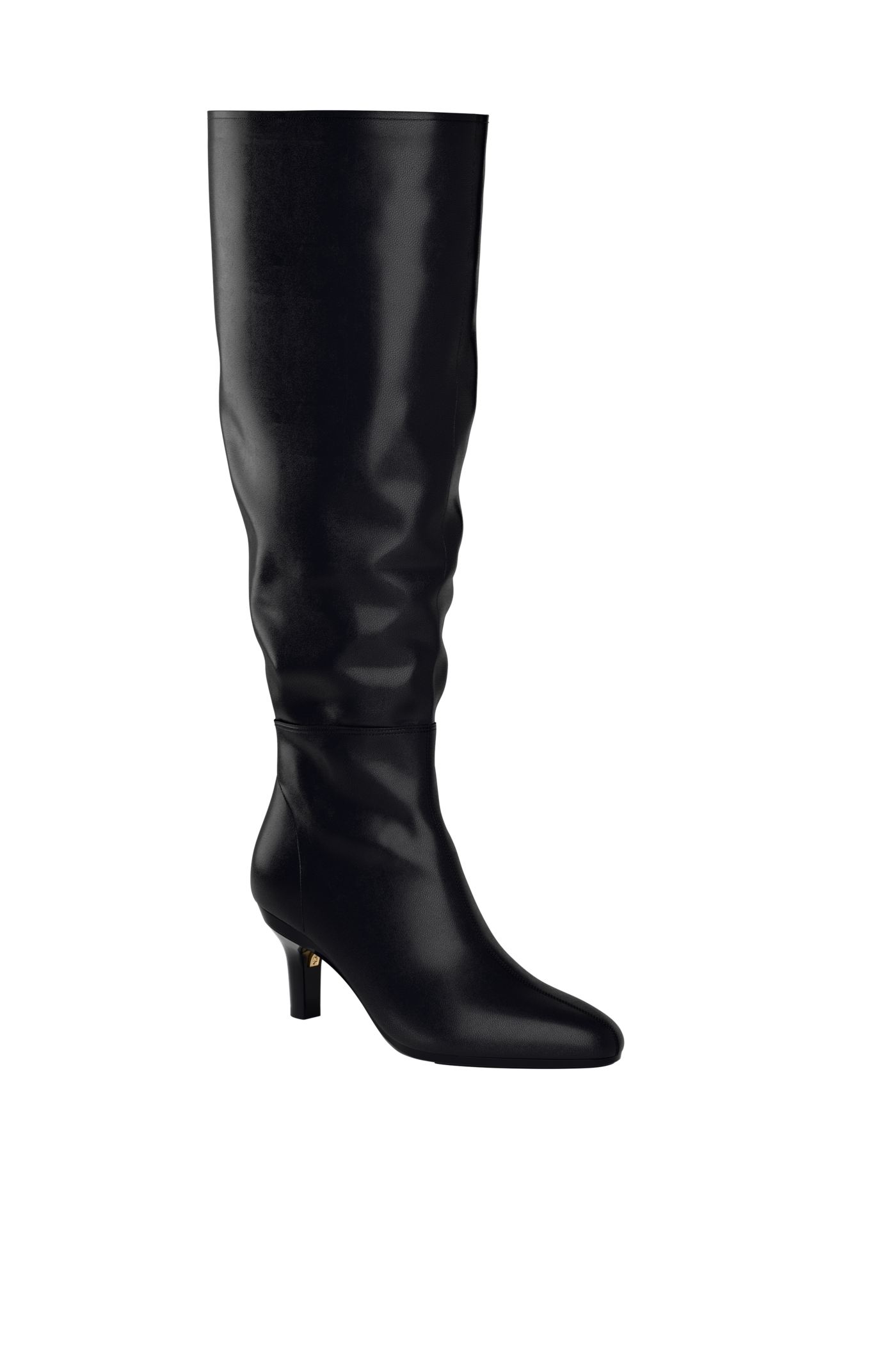 The Blake Boot Wide Calf - Coal Leather 3 Stiletto